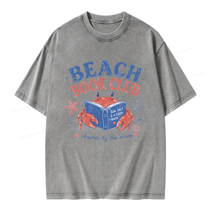 Pagewings Beach Book Club Unisex Washed T-shirt