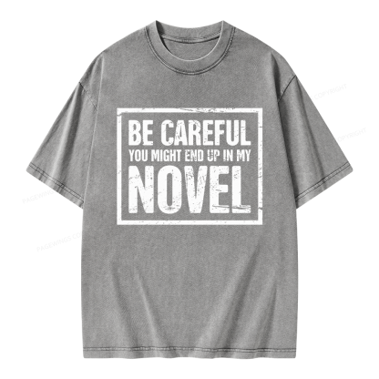 Pagewings Funny Novelist Writer Unisex Washed T-shirt