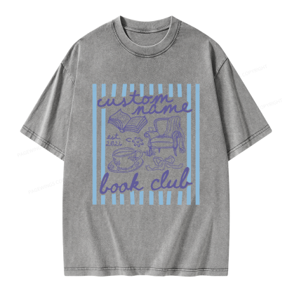 Pagewings Personalized Book Club Unisex Washed T-shirt