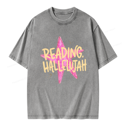 Pagewings Reading Hallelujah Unisex Washed T-shirt