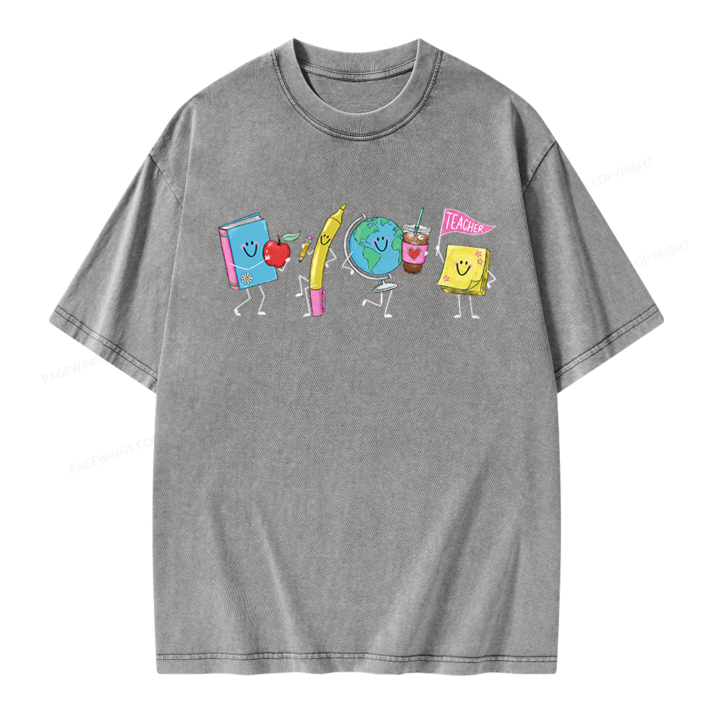 Pagewings Back to School Unisex Washed T-shirt