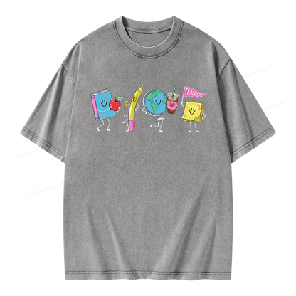 Pagewings Back to School Unisex Washed T-shirt