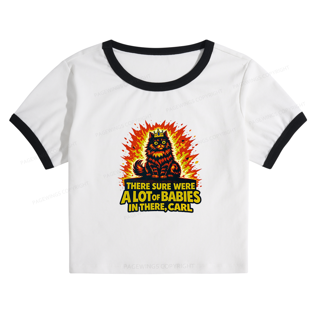 Pagewings A Lot Of Babies In There 15452 Bookish Baby Tee Cropped Ringer T-Shirt