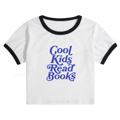 Pagewings Cool Kids Read Books 11346 Bookish Baby Tee Cropped Ringer T-Shirt