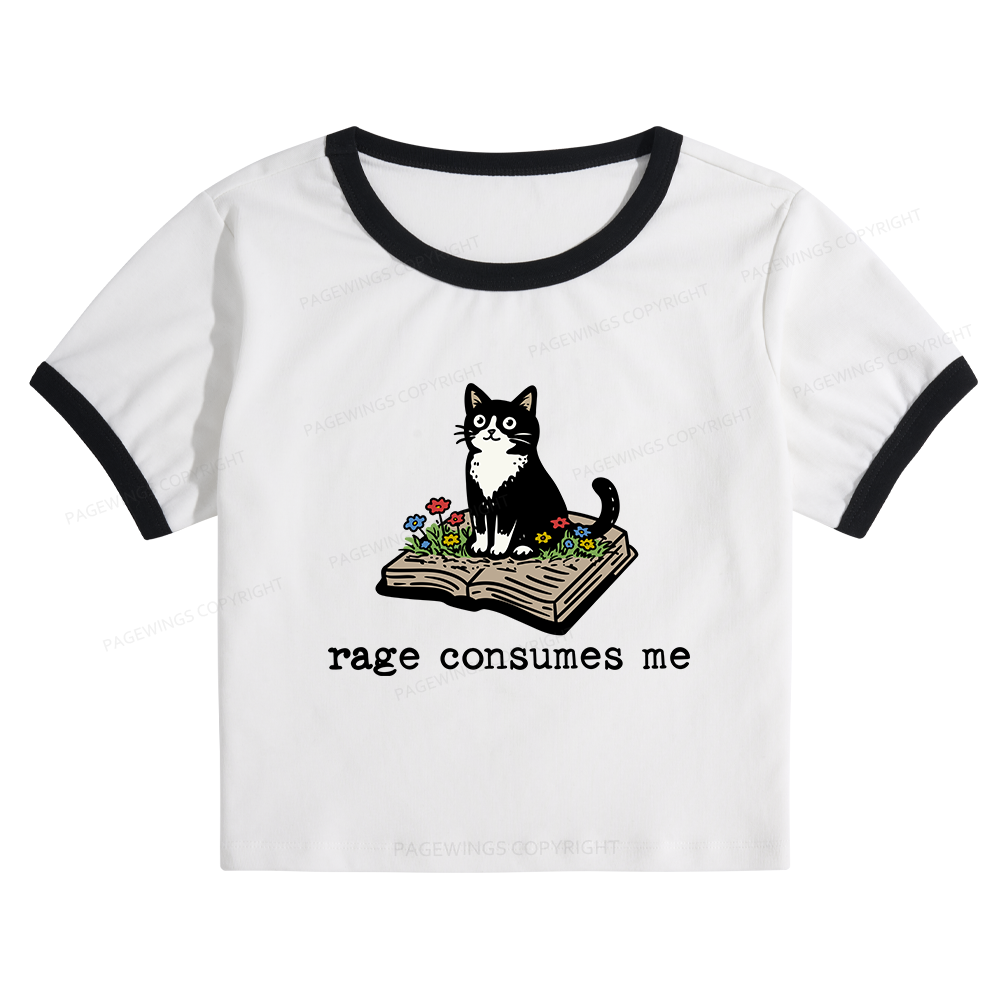Pagewings Rage Consumes Me 14671 Bookish Baby Tee Cropped Ringer T-Shirt