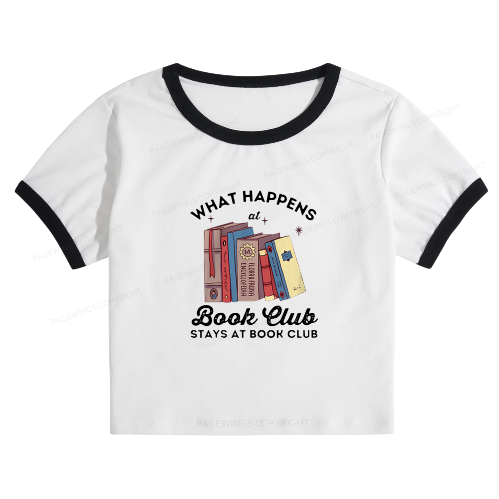 Pagewings Stays At Book Club Book 10098 Bookish Baby Tee Cropped Ringer T-Shirt