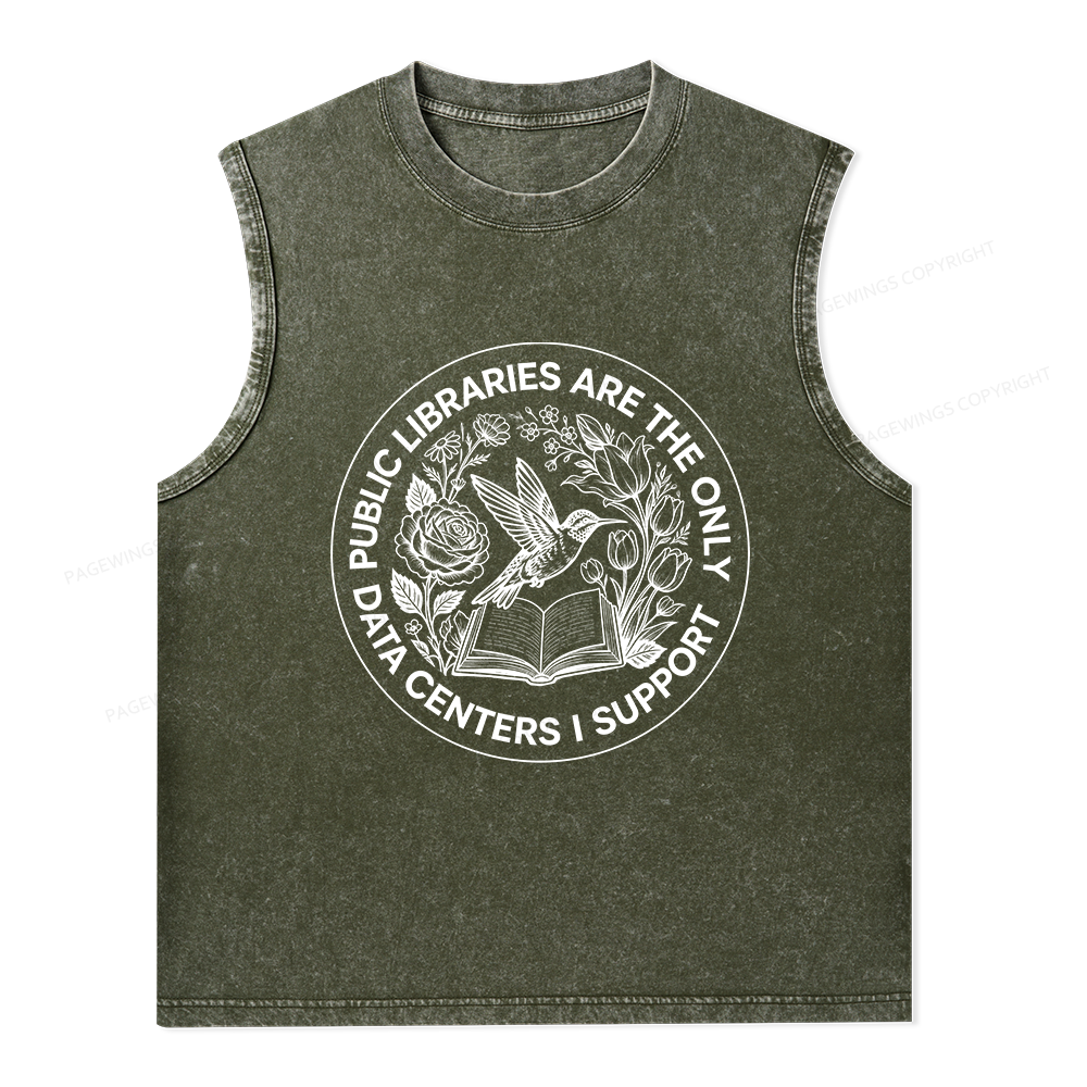 Pagewing Public Libraries16091 Bookish Unisex Washed Tank Top