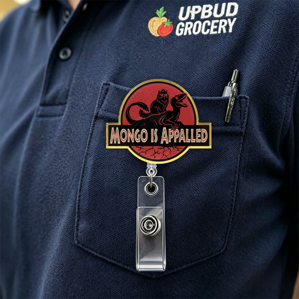 Pagewings Reading Sci‑Fi Raptor Lovers Acrylic Badge Clip