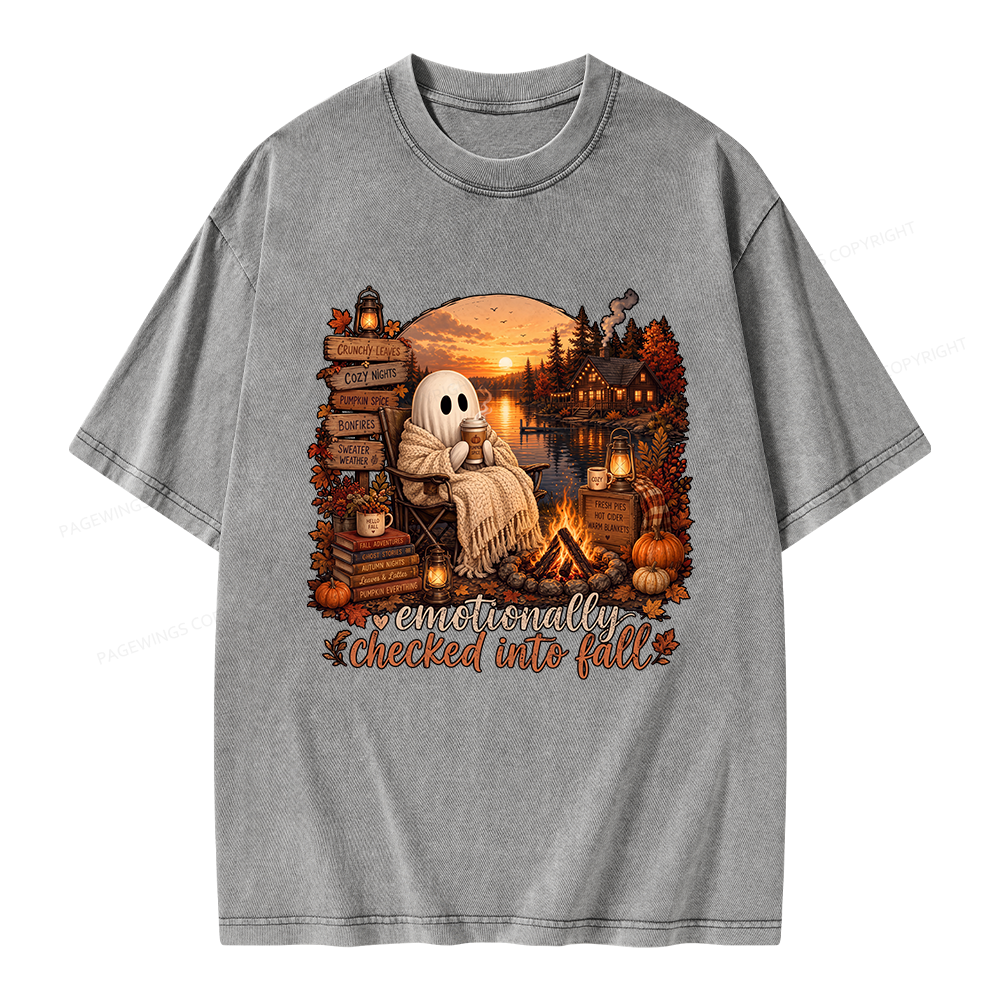 Pagewings Summerween Ghost Unisex Washed T-shirt