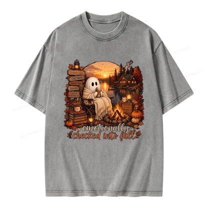 Pagewings Summerween Ghost Unisex Washed T-shirt