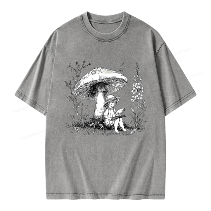 Pagewings Woodland Girl Reading Unisex Washed T-shirt