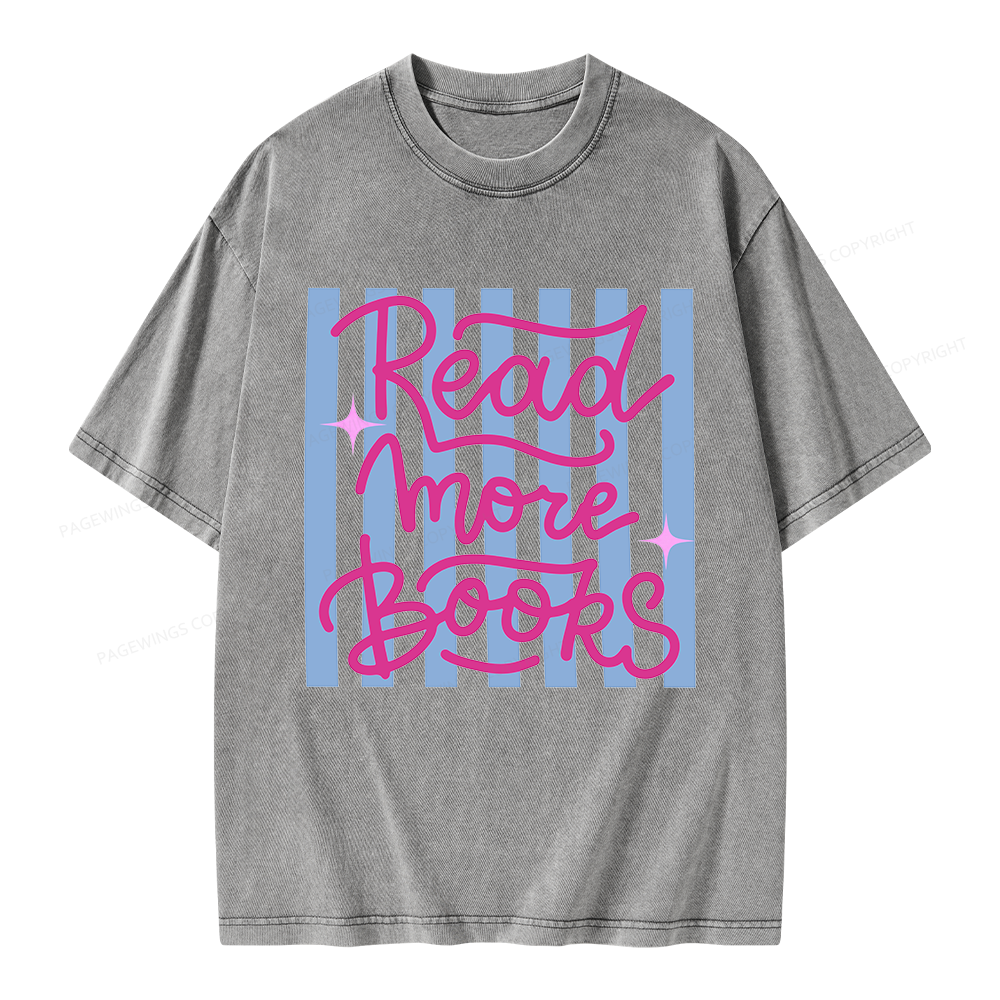 Pagewing Read More Books Unisex Washed T-shirt