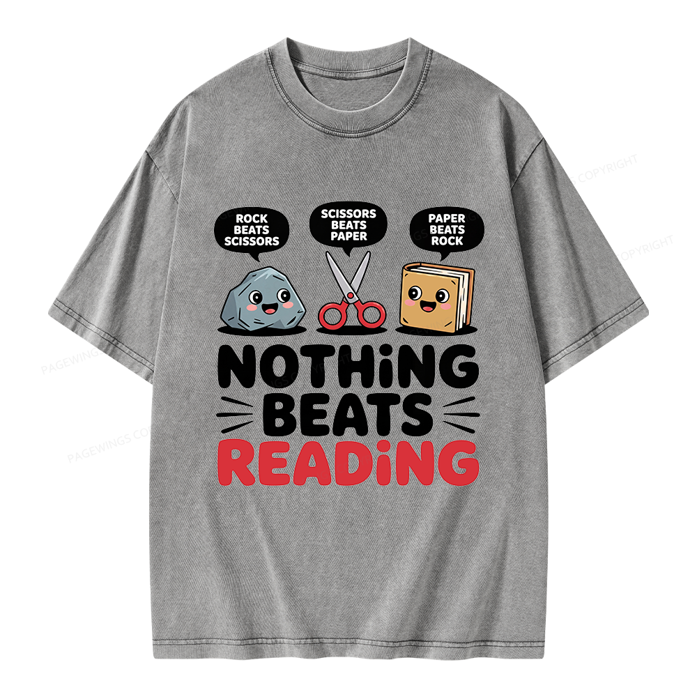 Pagewing Reading Teacher Unisex Washed T-shirt