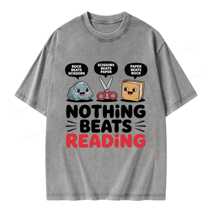 Pagewing Reading Teacher Unisex Washed T-shirt