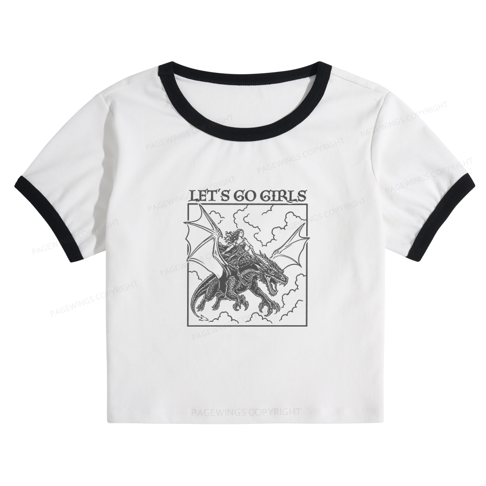 Pagewing Let's Go Girls 16145 Bookish Baby Tee Cropped Ringer T-Shirt