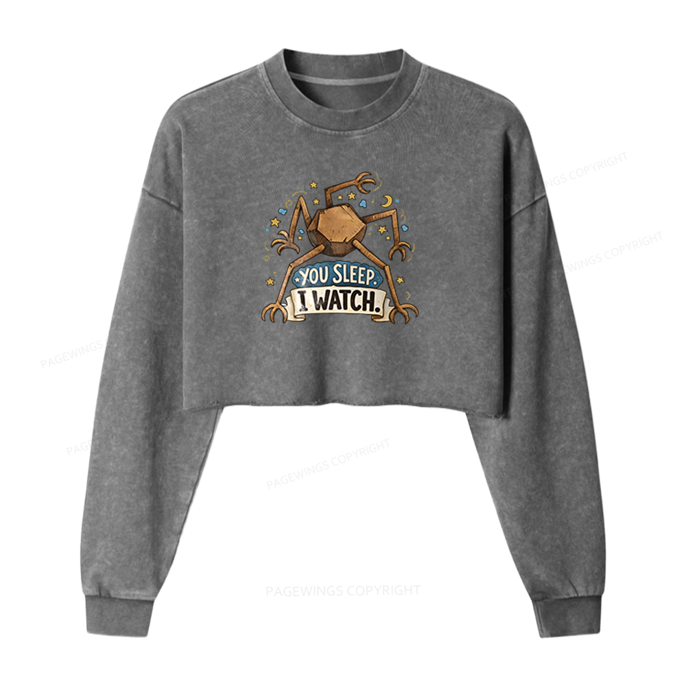 Pagewings Science Fiction Nerd Washed Crop Sweatshirt