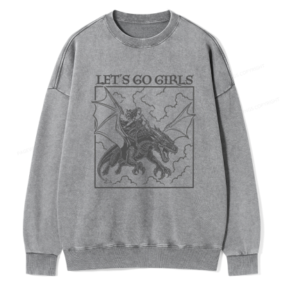 Pagewing Let's Go Girls16145 Read Unisex Washed Sweatshirt