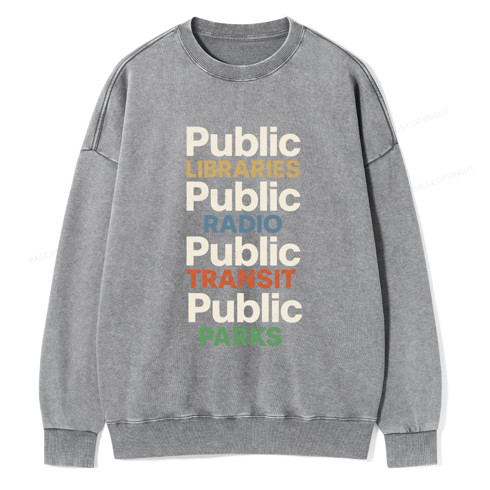 Pagewings Public Libraries15687 Read Unisex Washed Sweatshirt