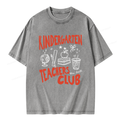 Pagewing Personalized Kindergarten Unisex Washed T-shirt