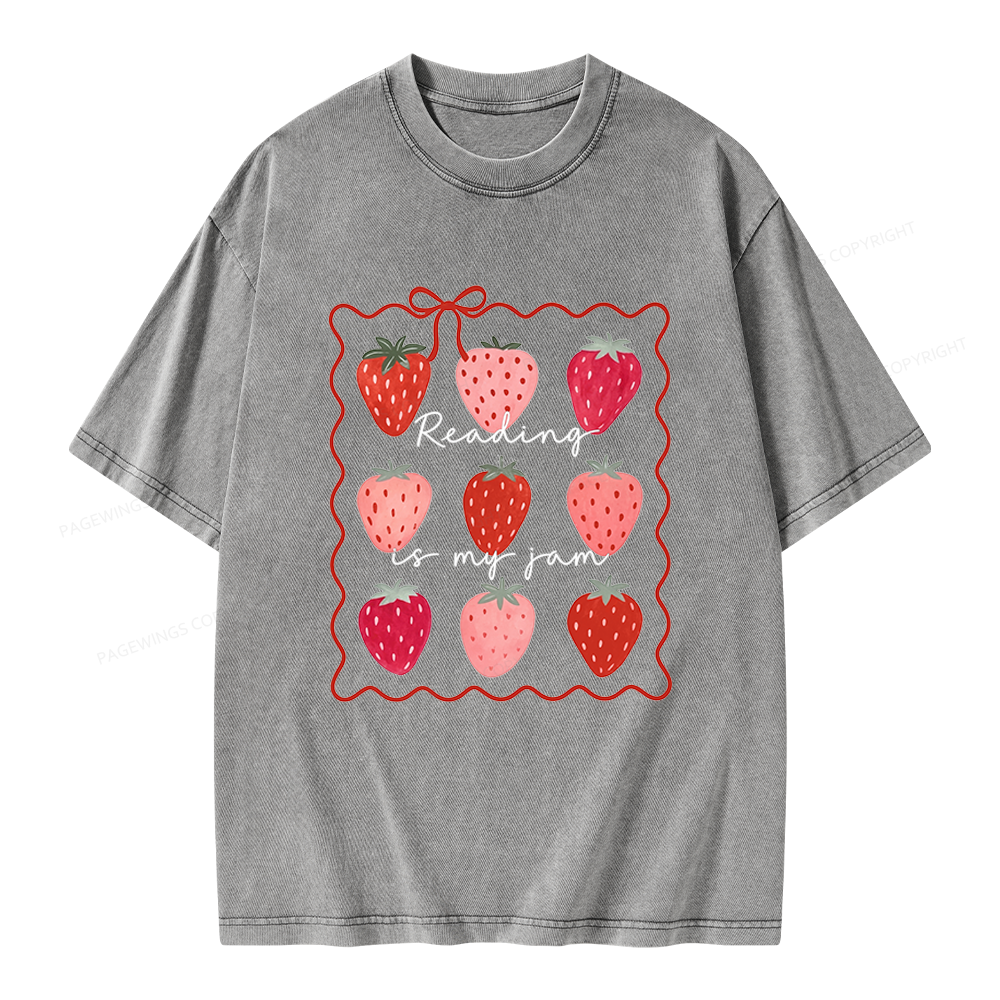 Pagewing Reading Is My Jam Unisex Washed T-shirt