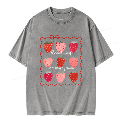 Pagewing Reading Is My Jam Unisex Washed T-shirt