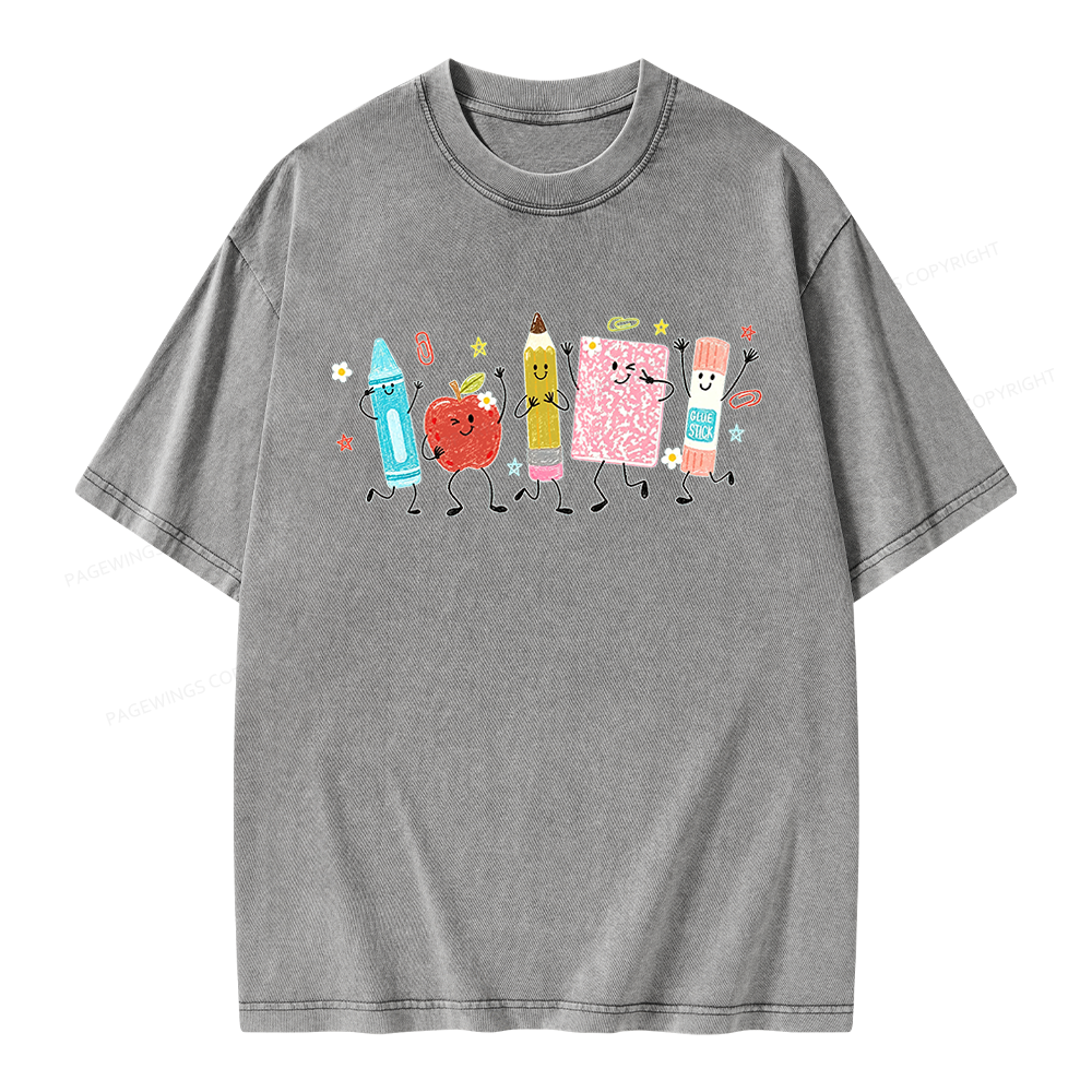 Pagewing Back To School Unisex Washed T-shirt