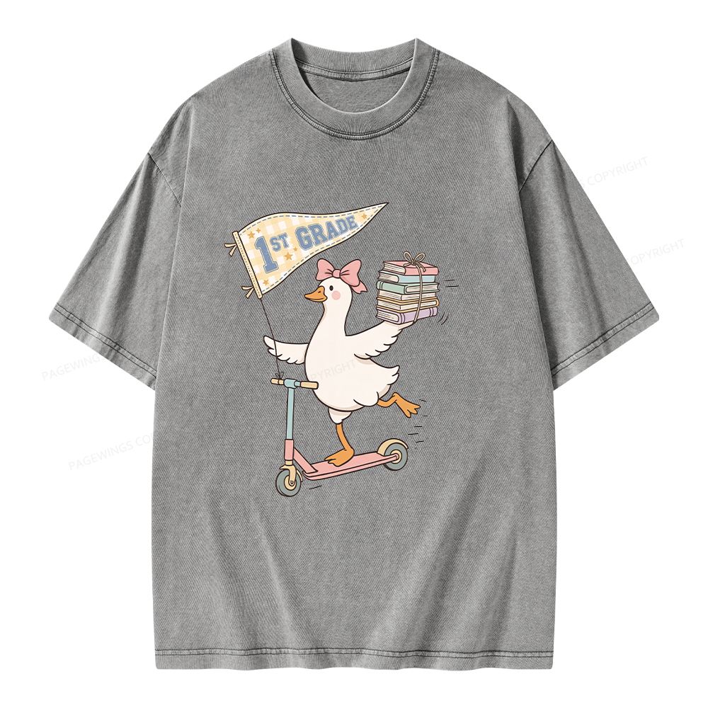 Pagewing Personalized Back to School Unisex Washed T-shirt