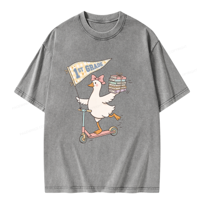 Pagewing Personalized Back to School Unisex Washed T-shirt