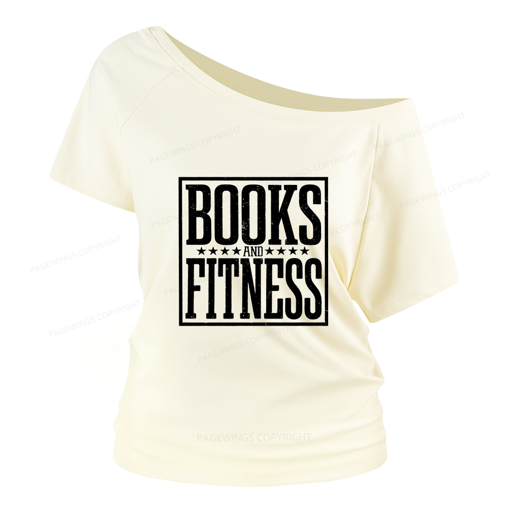 Pagewings Books And Fitness Women Off Shoulder T-shirts