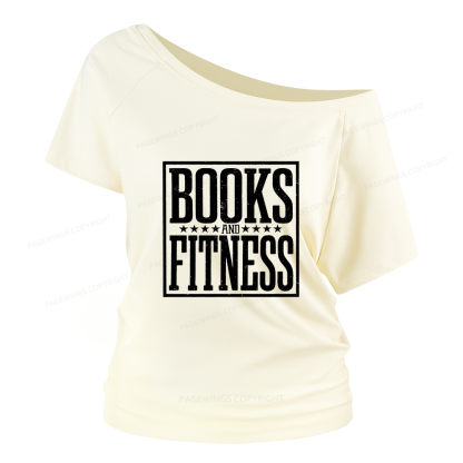 Pagewings Books And Fitness Women Off Shoulder T-shirts