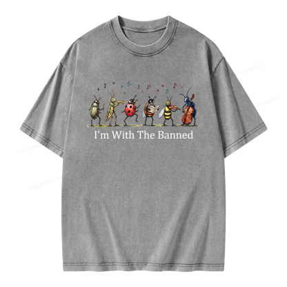 Pagewing I'm With The Banned Unisex Washed T-shirt