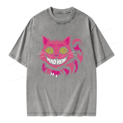 Pagewings We're All Mad Here Unisex Washed T-shirt
