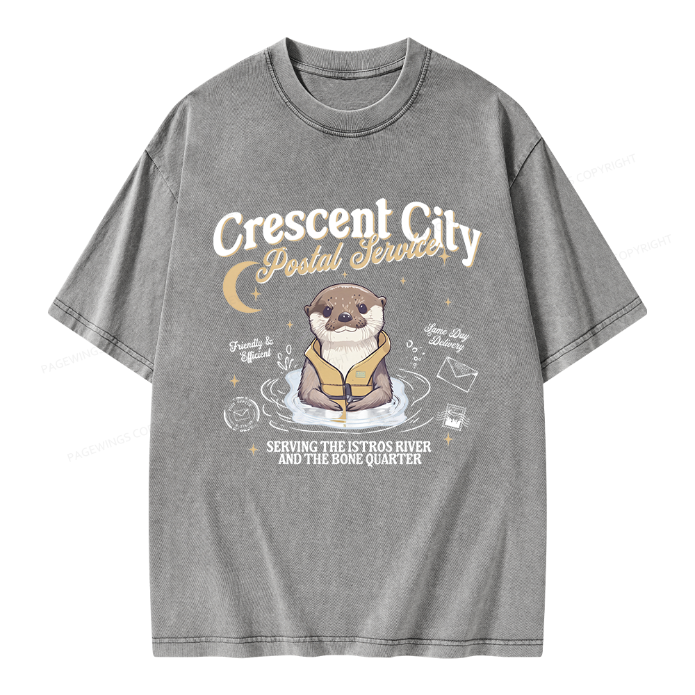 Pagewing Reading Fantasy Bookish Unisex Washed T-shirt