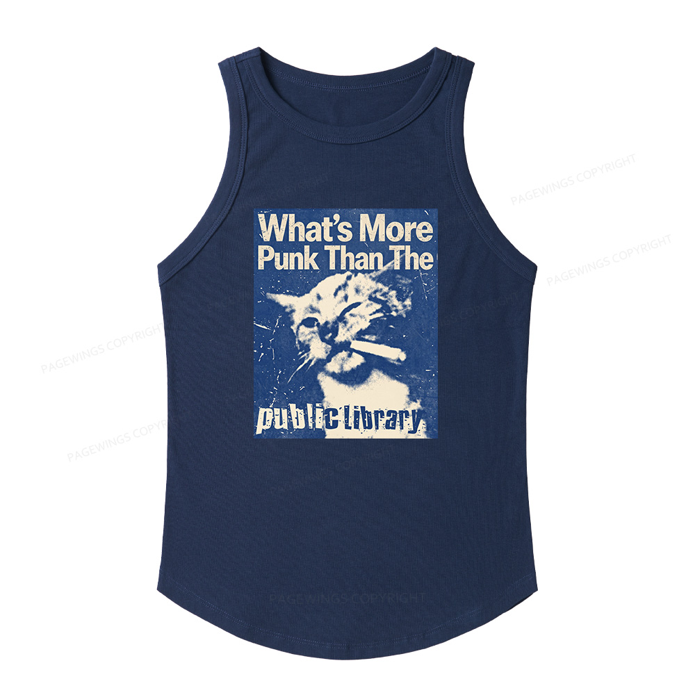 Pagewings Slim Fit What's More Punk Than The Public Library Women's Fitted Tank Top 