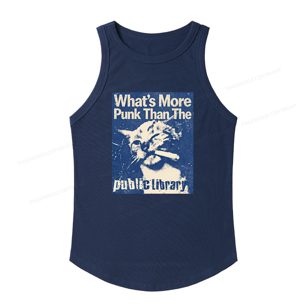 Pagewings Slim Fit What's More Punk Than The Public Library Women's Fitted Tank Top