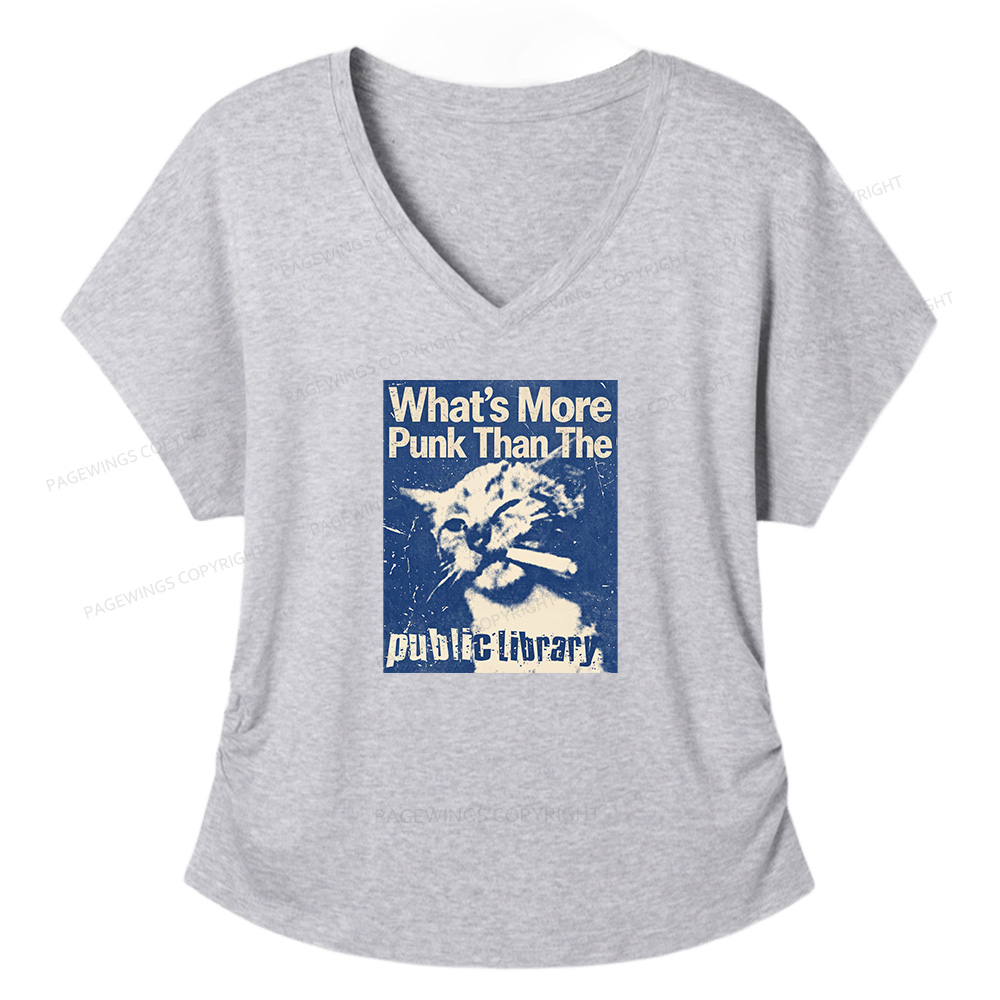 Pagewings What's More Punk Than The Public Library Soft Women's Modal V-neck T-shirt  