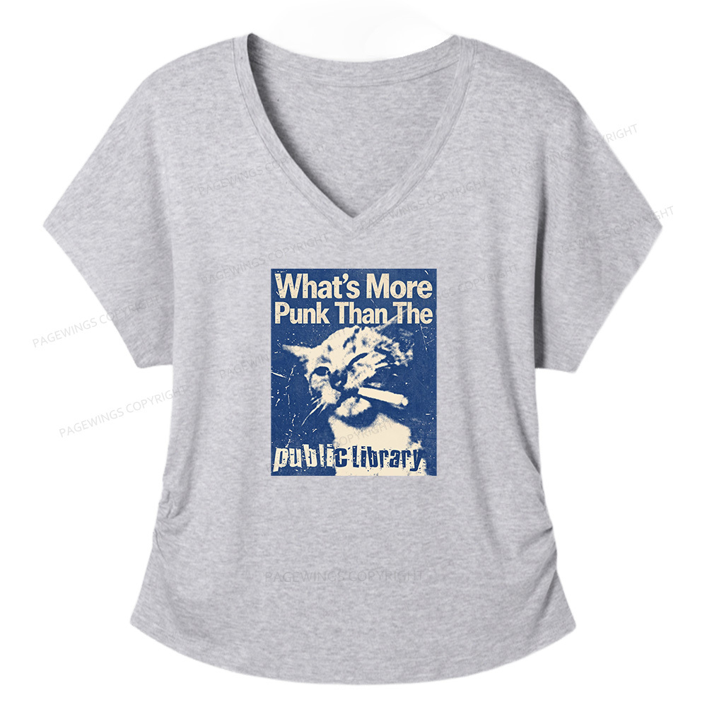 Pagewings What's More Punk Than The Public Library Soft Women's Modal V-neck T-shirt  