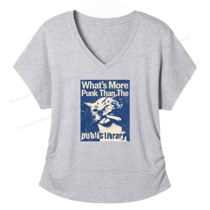 Pagewings What's More Punk Than The Public Library Soft Women's Modal V-neck T-shirt  