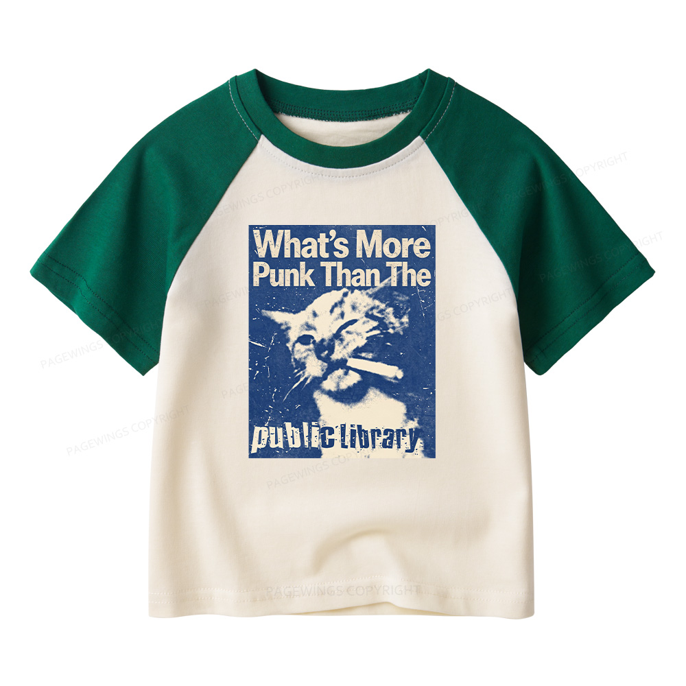 Pagewings What's More Punk Than The Public Library Kids Raglan T-shirt 