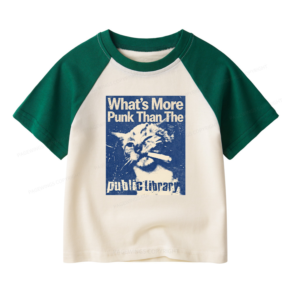 Pagewings What's More Punk Than The Public Library Kids Raglan T-shirt 