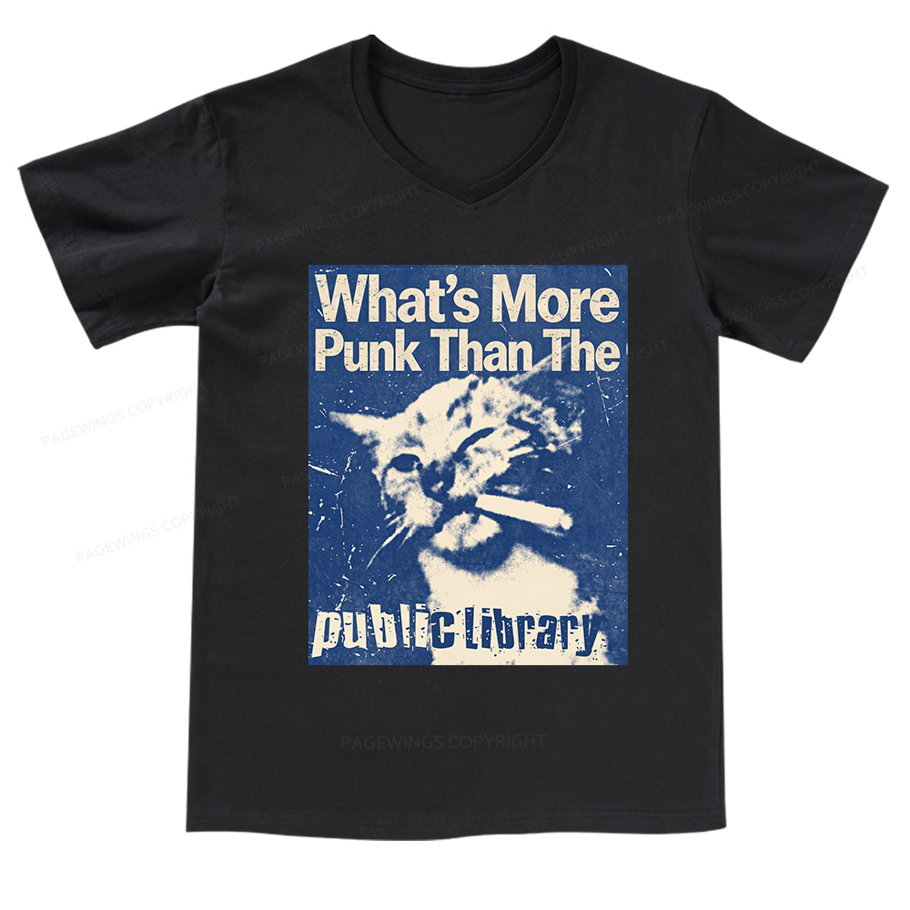 Pagewings What's More Punk Than The Public Library V-neck T-shirt