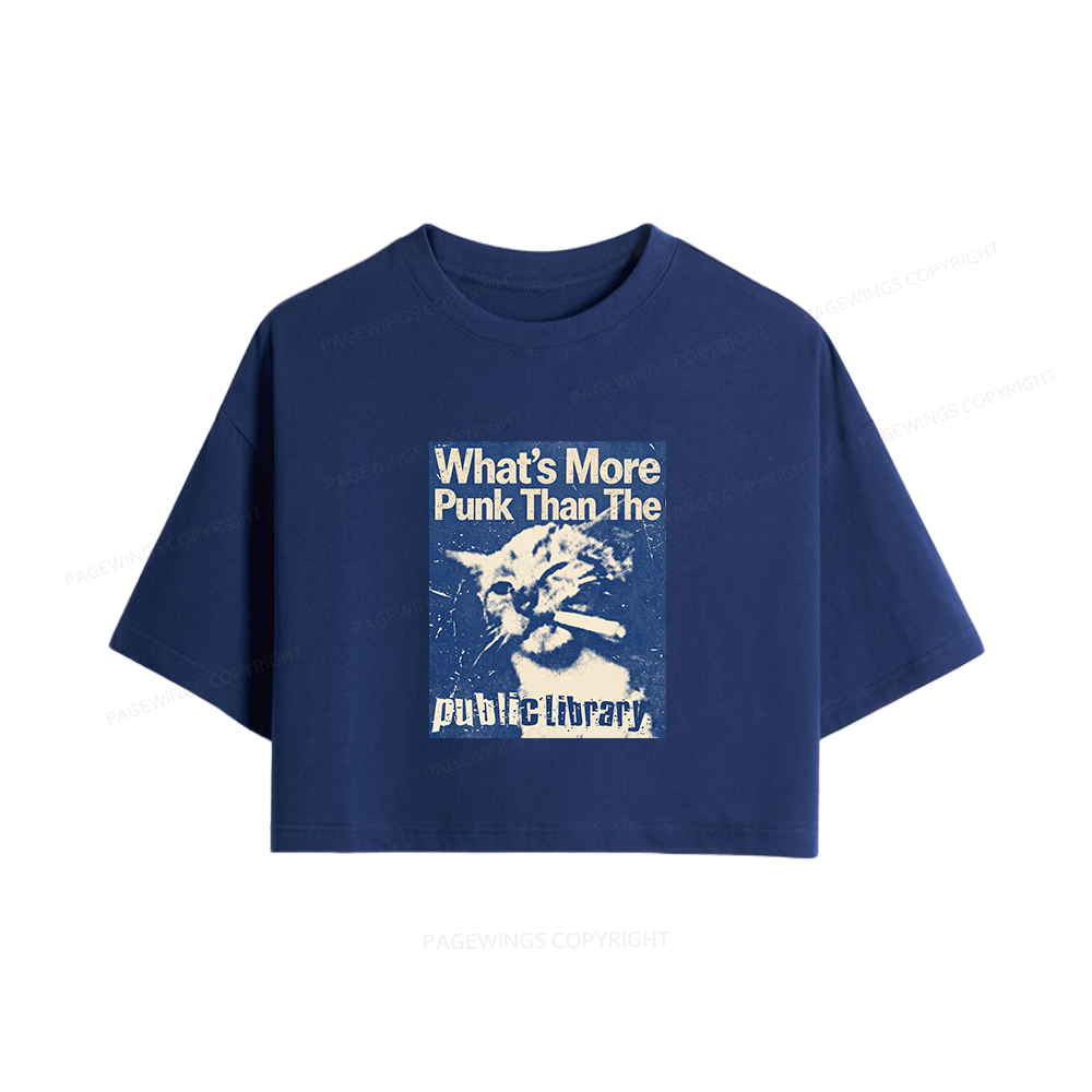 Pagewings What's More Punk Than The Public Library Book Women Crop Tops