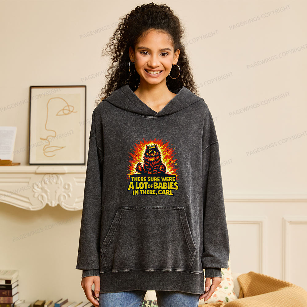 Pagewings A Lot Of Babies In There15452 Book Unisex Washed Hoodie