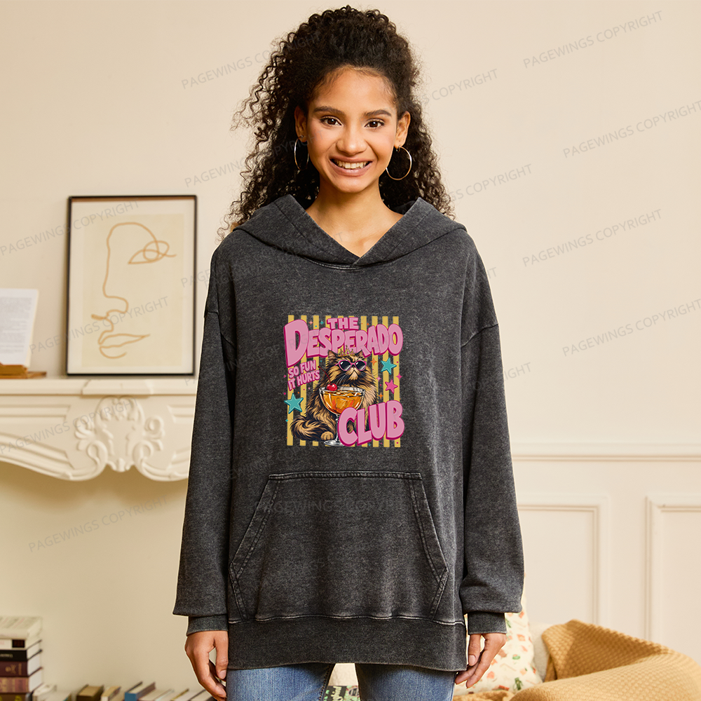 Pagewings Desperado Club15996 Book Unisex Washed Hoodie