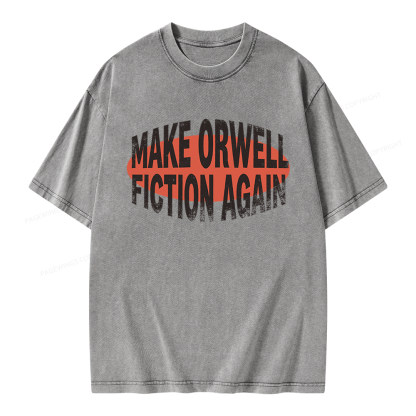 Pagewings Make Orwell Fiction Again Unisex Washed T-shirt