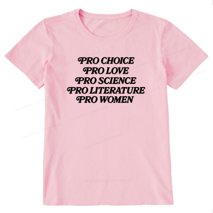 Pagewings Pro Choice Love Science Literature Unisex Classic T-shirt