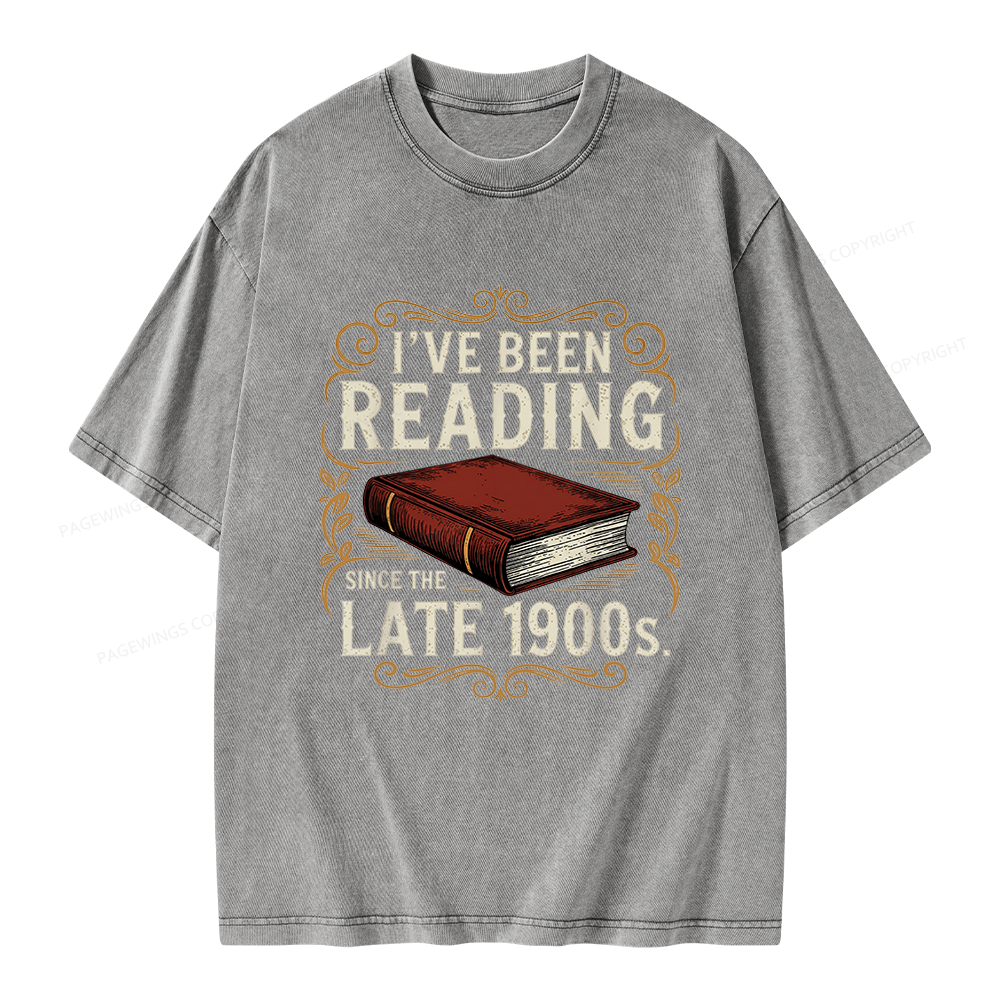Pagewings Reading Since the Late 1900s Unisex Washed T-shirt