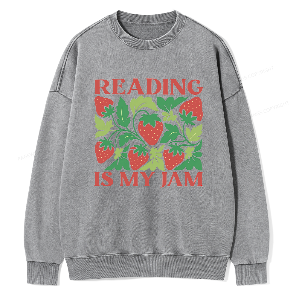 Pagewings Reading Is My Jam15972 Read Unisex Washed Sweatshirt