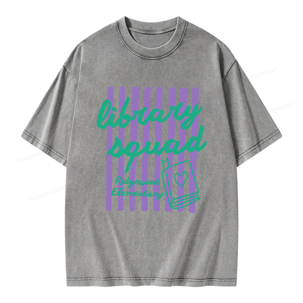 Pagewings Personalized Librarian Unisex Washed T-shirt