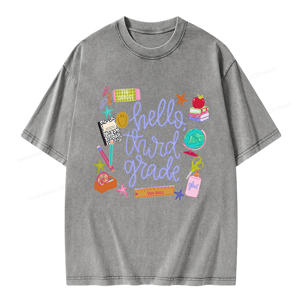 Pagewings Personalized Grade Unisex Washed T-shirt